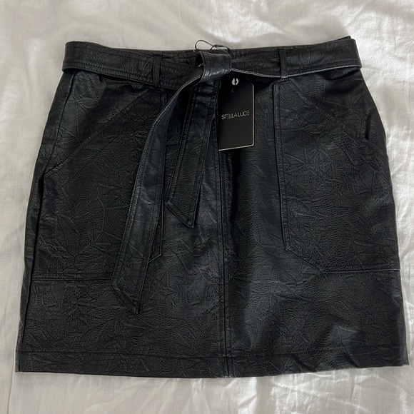 Medium black leather skirt from Nordstrom rack / Stella Luce brand - Picture 6 of 8